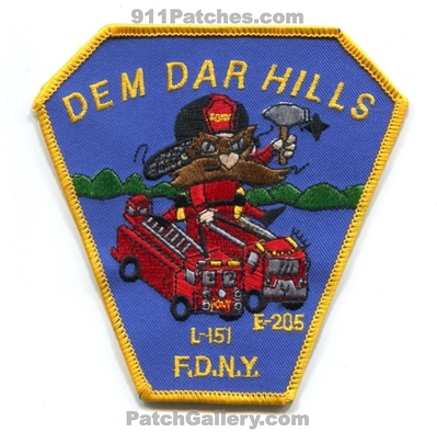 New York City Fire Department FDNY Engine 205 Ladder 151 Patch (New York)
Scan By: PatchGallery.com
Keywords: of dept. f.d.n.y. company co. station e-205 l-151 dem dar hills