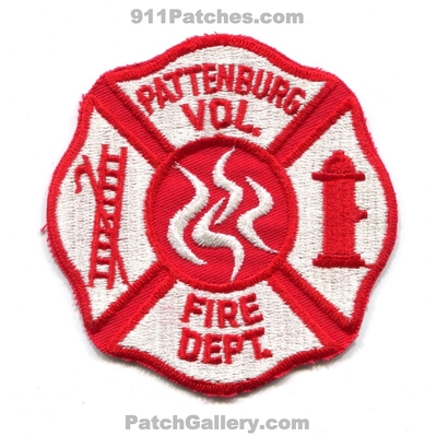 Pattenburg Volunteer Fire Department Patch (New Jersey)
Scan By: PatchGallery.com
Keywords: vol. dept.