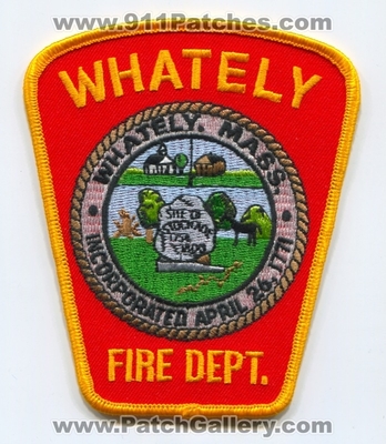 Whately Fire Department Patch (Massachusetts)
Scan By: PatchGallery.com
Keywords: dept. mass. incorporated april 26, 1771