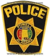 Powell Police (Alabama)
Thanks to BensPatchCollection.com for this scan.

