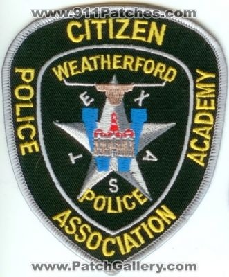 Weatherford Police Citizen Association Academy (Texas)
Thanks to Police-Patches-Collector.com for this scan.
