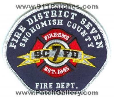Snohomish County Fire District 7 (Washington)
Scan By: PatchGallery.com
Keywords: sno. co. dist. number no. #7 department dept. seven ems scfd