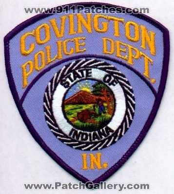 Covington Police Dept
Thanks to EmblemAndPatchSales.com for this scan.
Keywords: indiana