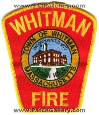 Whitman Fire Department (Massachusetts)
Scan By: PatchGallery.com
Keywords: town of dept.