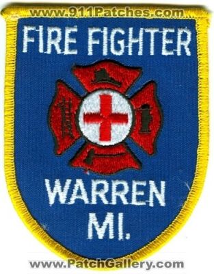 Warren Fire Fighter (Michigan)
Scan By: PatchGallery.com
Keywords: firefighter mi.