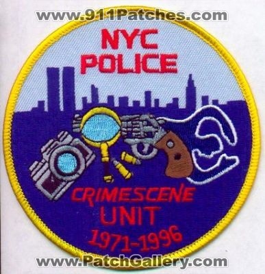 New York Police Department Crime Scene Unit
Thanks to EmblemAndPatchSales.com for this scan.
Keywords: nypd city of