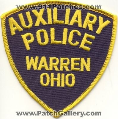 Warren Auxiliary Police
Thanks to EmblemAndPatchSales.com for this scan.
Keywords: ohio