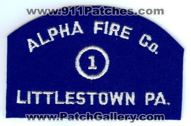 Alpha Fire Co 1
Thanks to PaulsFirePatches.com for this scan.
Keywords: pennsylvania littlestown company