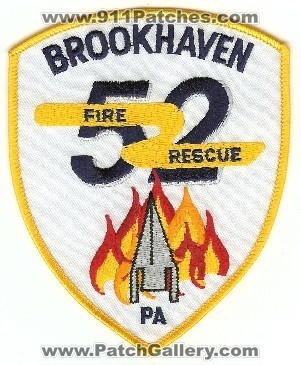 Brookhaven Fire Rescue 52
Thanks to PaulsFirePatches.com for this scan.
Keywords: pennsylvania