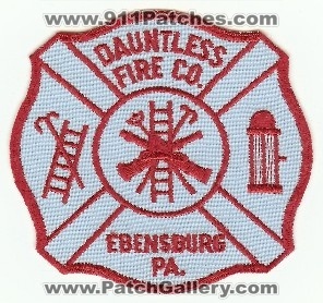 Dauntless Fire Co
Thanks to PaulsFirePatches.com for this scan.
Keywords: pennsylvania company edensburg