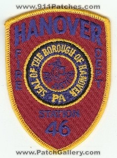 Hanover Fire Dept Station 46
Thanks to PaulsFirePatches.com for this scan.
Keywords: pennsylvania department