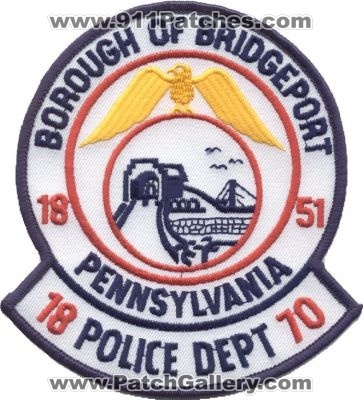 Bridgeport Police Dept
Thanks to EmblemAndPatchSales.com for this scan.
Keywords: pennsylvania department borough of