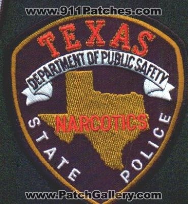 Texas State Police Narcotics
Thanks to EmblemAndPatchSales.com for this scan.
Keywords: department of public safety dps