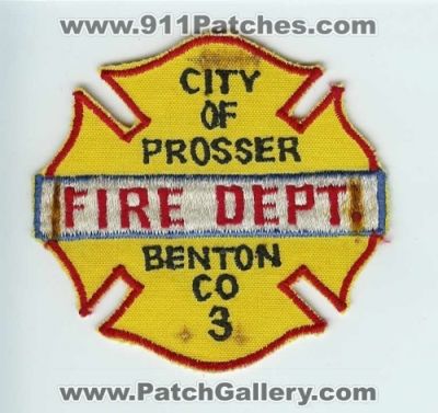 Prosser Fire Department Benton County District 3 (Washington)
Thanks to Chris Gilbert for this scan.
Keywords: city of dept