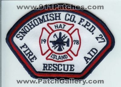 Snohomish County Fire District 27 Hat Island (Washington)
Thanks to Chris Gilbert for this scan.
Keywords: co. f.p.d. fpd protection rescue aid