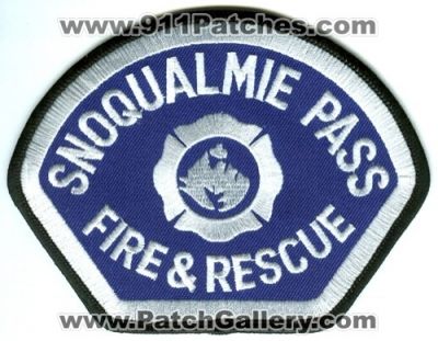 Snoqualmie Pass Fire And Rescue Department Patch (Washington)
Scan By: PatchGallery.com
Keywords: & dept.