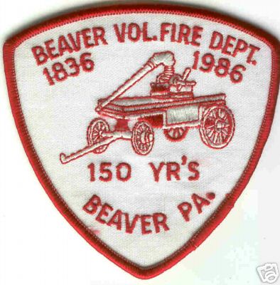 Beaver Vol Fire Dept 150 Years
Thanks to Brent Kimberland for this scan.
Keywords: pennsylvania volunteer department yr's