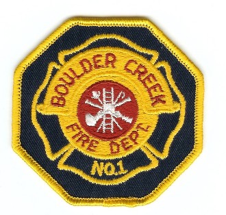 Boulder Creek Fire Dept
Thanks to PaulsFirePatches.com for this scan.
Keywords: california department no 1