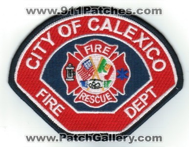 Calexico Fire Department (California)
Thanks to PaulsFirePatches.com for this scan.
Keywords: dept. rescue city of
