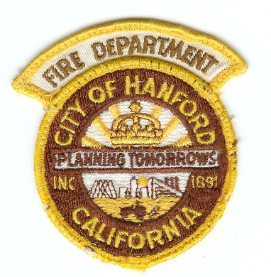 Hanford Fire Department
Thanks to PaulsFirePatches.com for this scan.
Keywords: california city of