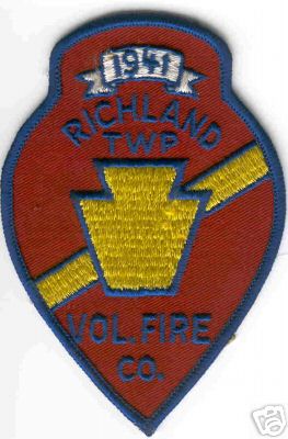 Richland Twp Vol Fire Co
Thanks to Brent Kimberland for this scan.
Keywords: pennsylvania township volunteer company
