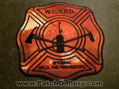 WCFPD Wyoming Wildland Firefighters Patch (Wyoming)
Thanks to Jeremiah Herderich for the picture.
Keywords: w.c.f.p.d. forest fire protection prot. district dist. wildfire