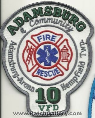 Adamsburg Volunteer Fire Department 10 (Pennsylvania)
Thanks to Mark Hetzel Sr. for this scan.
Keywords: rescue vfd & and community arona hempfield township twp.