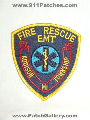 Addison Township Fire Rescue EMT (Michigan)
Thanks to Walts Patches for this picture.
Keywords: twp. department dept.
