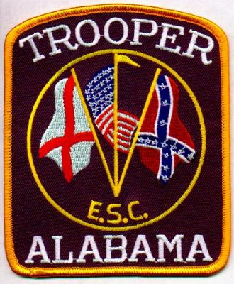 Alabama State Trooper E.S.C.
Thanks to EmblemAndPatchSales.com for this scan.
Keywords: police esc