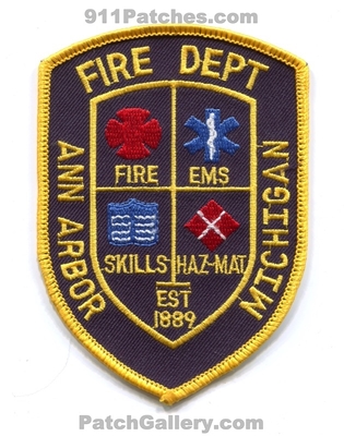 Ann Arbor Fire Department Patch (Michigan)
Scan By: PatchGallery.com
Keywords: dept. ems skills haz-mat hazmat est 1889