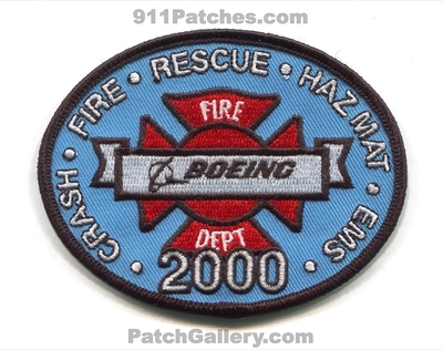 Boeing Fire Department 2000 Crash Rescue CFR Patch (Kansas) (Washington)
Scan By: PatchGallery.com
Keywords: dept. aircraft corporation hazmat haz-mat ems airport firefighter firefighting arff