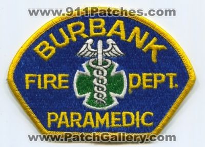 Burbank Fire Department Paramedic (California)
Scan By: PatchGallery.com
Keywords: dept. ems