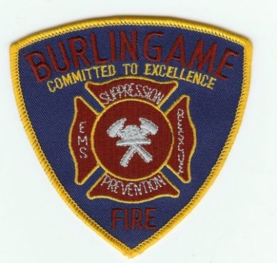 Burlingame Fire
Thanks to PaulsFirePatches.com for this scan.
Keywords: california ems rescue