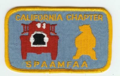 California Chapter SPAAMFAA
Thanks to PaulsFirePatches.com for this scan.
Keywords: Society for the Preservation and Appreciation of Antique Motor Fire Apparatus in America