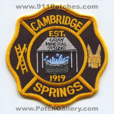 Cambridge Springs Fire Department Patch (Pennsylvania)
Scan By: PatchGallery.com
Keywords: dept. gray mineral