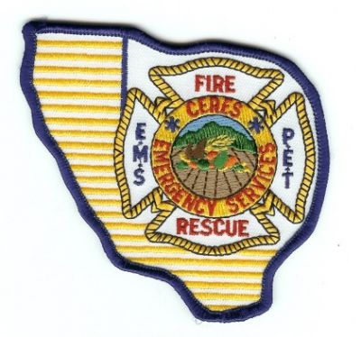 Ceres Fire Rescue
Thanks to PaulsFirePatches.com for this scan.
Keywords: california ems
