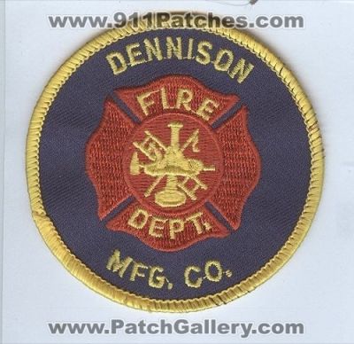 Dennison Manufacturing Company Fire Department (Massachusetts)
Thanks to Brent Kimberland for this scan.
Keywords: mfg. co. dept.