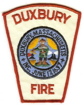 Duxbury Fire
Thanks to PaulsFirePatches.com for this scan.
Keywords: massachusetts