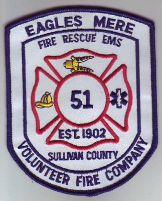 Eagles Mere Volunteer Fire Company (Pennsylvania)
Thanks to Dave Slade for this scan.
County: Sullivan
Keywords: rescue 51