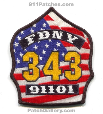 New York City Fire Department FDNY 343 91101 Patch (New York)
Scan By: PatchGallery.com
Keywords: of dept. f.d.n.y. company co. station september 11th world trade center wtc 09-11-01 09-11-2001 09/11/01 09/11/2001