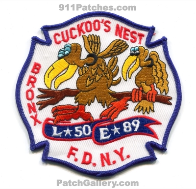New York City Fire Department FDNY Engine 89 Ladder 50 Patch (New York)
Scan By: PatchGallery.com
Keywords: of dept. f.d.n.y. company co. station cuckoos nest bronx