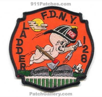 New York City Fire Department FDNY Ladder 128 Patch (New York)
Scan By: PatchGallery.com
Keywords: of dept. f.d.n.y. company co. station tombstone territory rip casper the friendly ghost