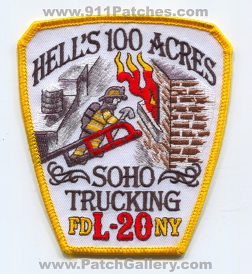 New York City Fire Department FDNY Ladder 20 Patch (New York)
Scan By: PatchGallery.com
Keywords: of dept. f.d.n.y. company co. station hells 100 acres soho trucking l-20