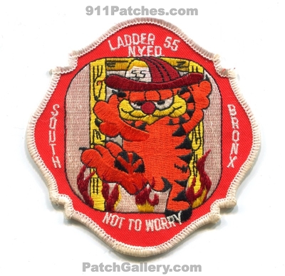New York City Fire Department FDNY Ladder 55 Patch (New York)
Scan By: PatchGallery.com
Keywords: of dept. f.d.n.y. company co. station south bronx not to worry garfield nyfd n.y.f.d.