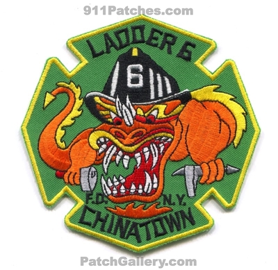 New York City Fire Department FDNY Ladder 6 Patch (New York)
Scan By: PatchGallery.com
Keywords: of dept. f.d.n.y. company co. station chinatown