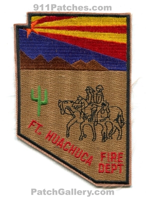 Fort Huachuca Fire Department Patch (Arizona) (State Shape)
Scan By: PatchGallery.com
Keywords: ft. dept.