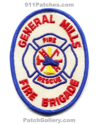 General Mills Fire Brigade Patch (Michigan)
Scan By: PatchGallery.com
Keywords: cereal food plant rescue ert industrial department dept.