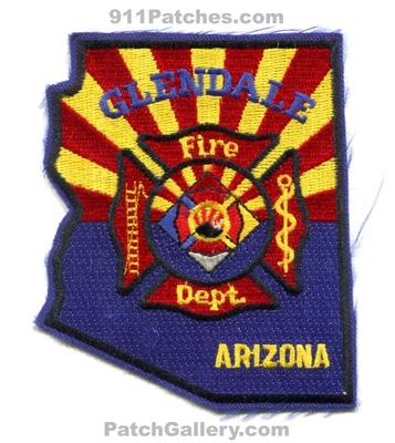 Glendale Fire Department Patch (Arizona) (State Shape)
Scan By: PatchGallery.com
Keywords: dept.