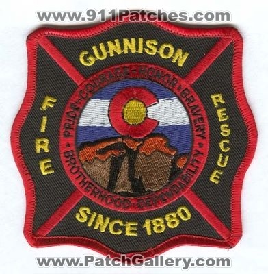 Gunnison Fire Rescue Patch (Colorado)
[b]Scan From: Our Collection[/b]
Keywords: colorado