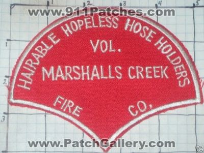 Hairable Hopeless Hose Holders Volunteer Fire Company (Pennsylvania)
Thanks to swmpside for this picture.
Keywords: vol. co. marshalls creek